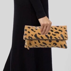 Clare V Leopard Foldover Clutch